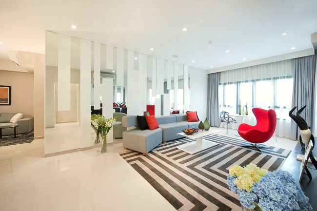 Phối cảnh căn hộ chung cư sau khi sử dụng dịch vụ vệ sinh của BeeClean.vn